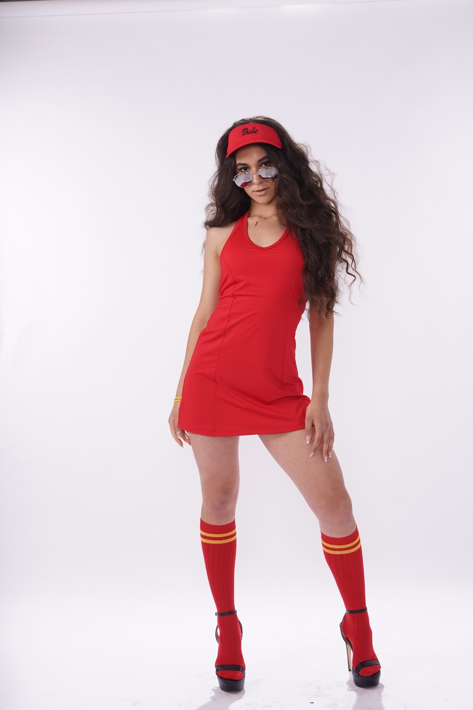 Sporty A-Line Halter Active Dress with Built-in Sports Bra Sporty A-Line Halter Active Dress with Built-in Sports Bra