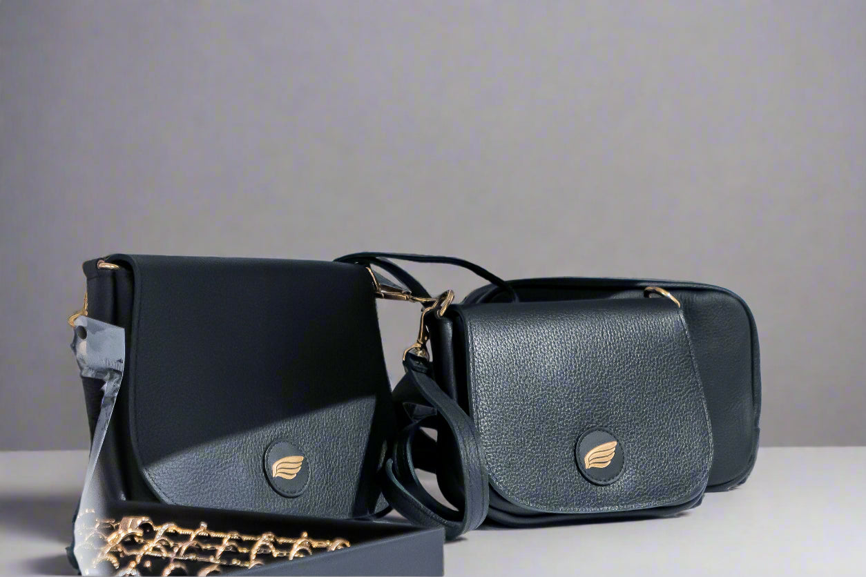 Bougie Errands Italian Leather Crossbody Flap Bag - Large