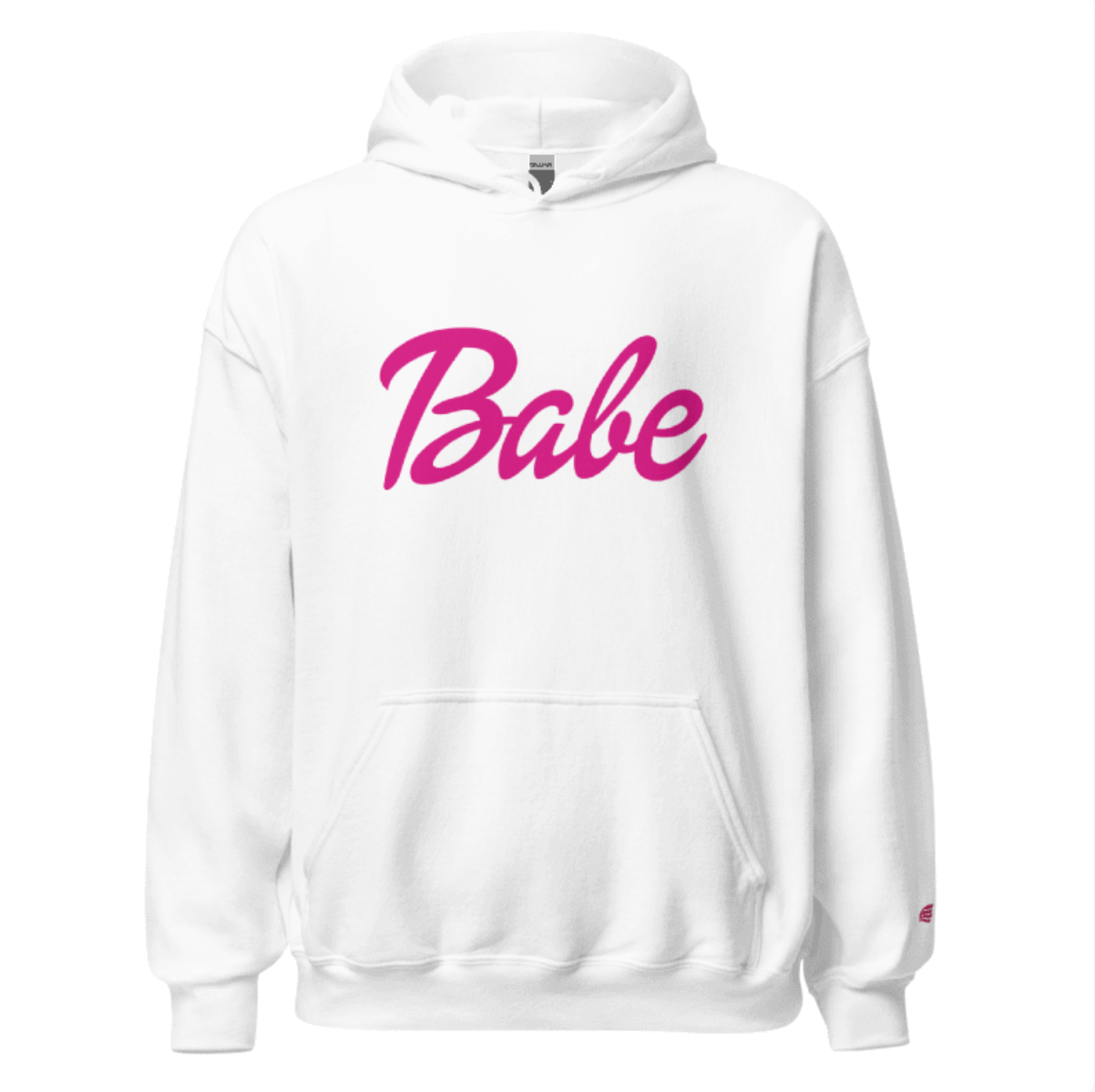 Oversized Cursive Babe Hoodie Sweatshirt Pink Cursive Styx Athletics