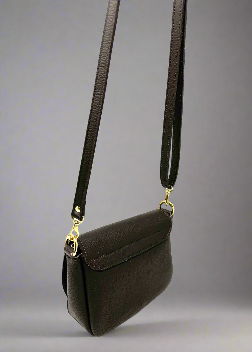 Bougie Errands Crossbody Italian Leather Flap Bag - Small