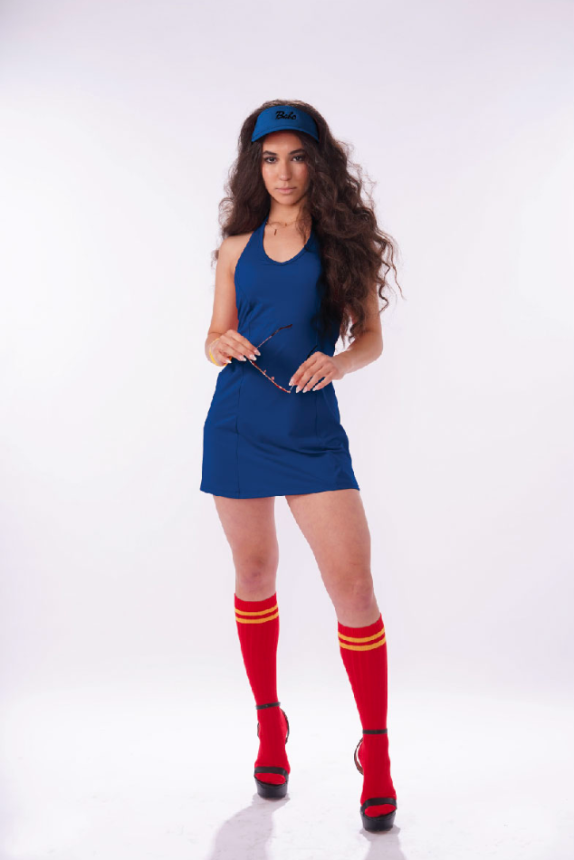 Sporty A-Line Halter Active Dress with Built-in Sports Bra Styx Athletics Sporty A-Line Halter Active Dress with Built-in Sports Bra Styx Athletics